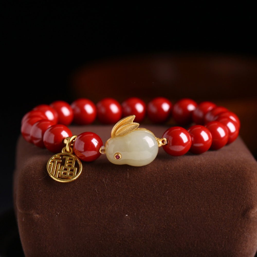 Cinnabar Jade Rabbit Bracelet