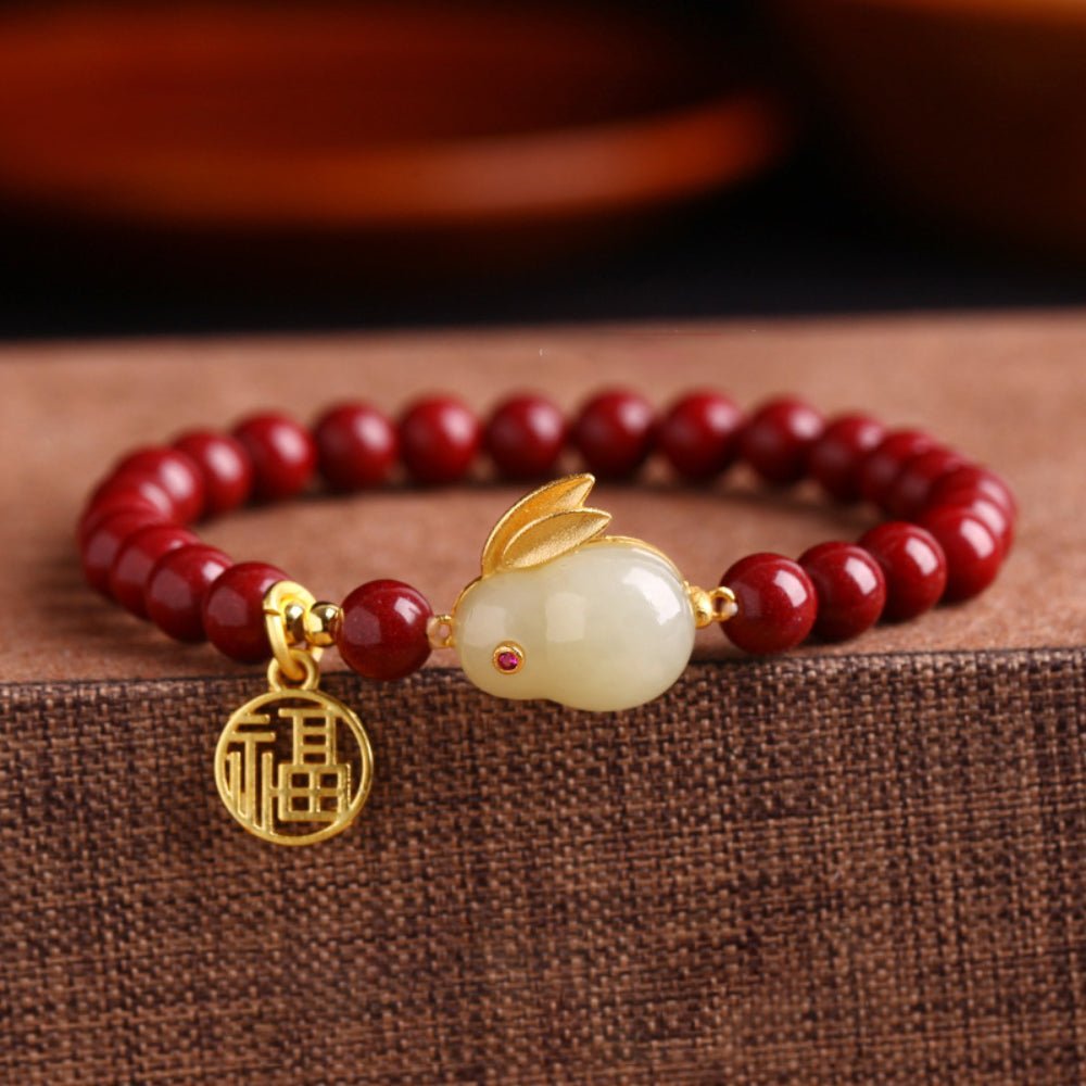 Cinnabar Jade Rabbit Bracelet