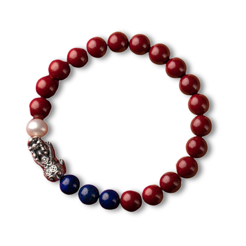 Cinnabar Silver Pixiu Bracelet