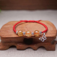 Thumbnail for Sterling Silver CITRINE & BUTTERFLY TRANSFORMATION Red Rope Bracelet