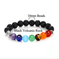 Thumbnail for Gorgeous 10mm Semi-Precious Stone 7 Chakra Bracelet with Buddha Charm