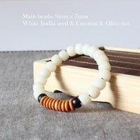 Thumbnail for Natural White Bodhi Seed Coconut shell Bracelet