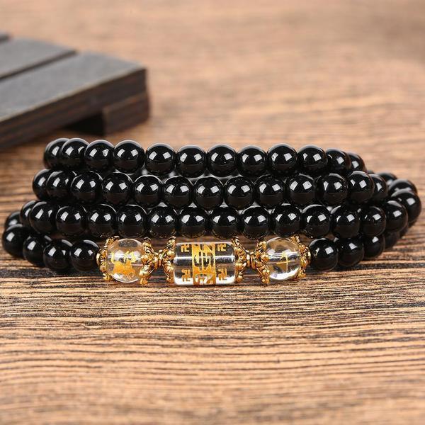 2022- YEAR of the TIGER Obsidian Chinese Horoscope Animal Wrap Bracelet