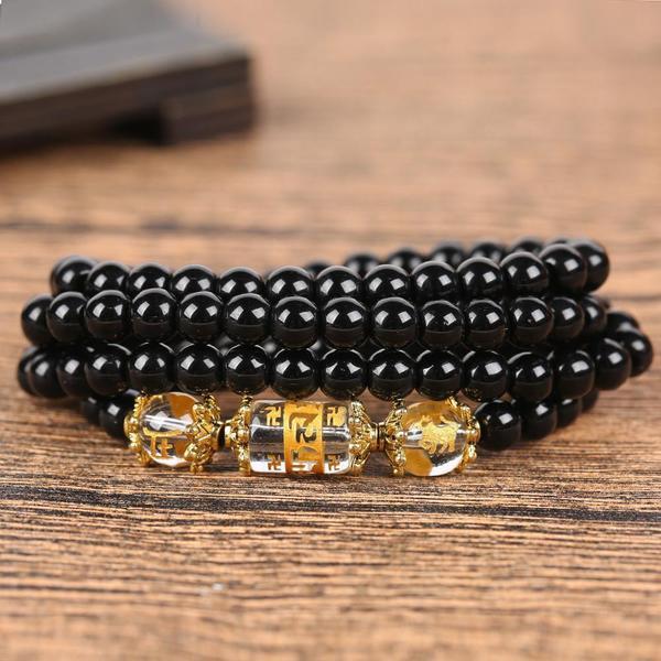 2022- YEAR of the TIGER Obsidian Chinese Horoscope Animal Wrap Bracelet