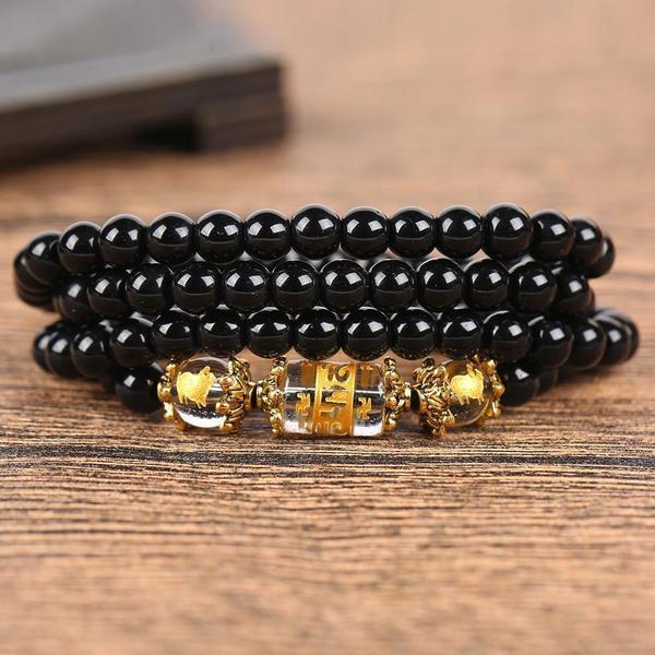 2022- YEAR of the TIGER Obsidian Chinese Horoscope Animal Wrap Bracelet