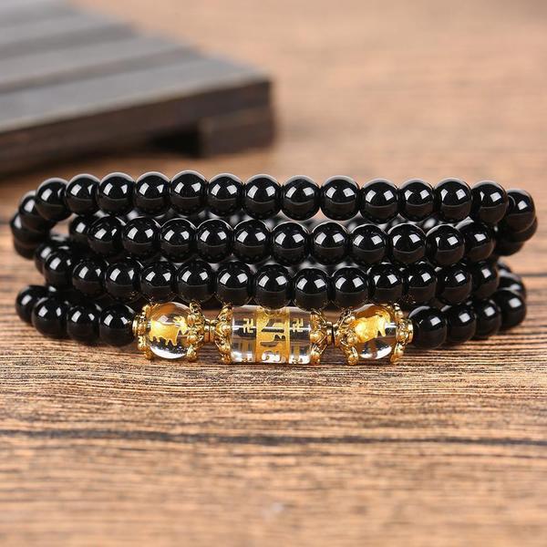 2022- YEAR of the TIGER Obsidian Chinese Horoscope Animal Wrap Bracelet