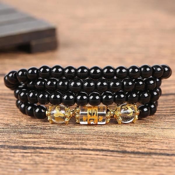 2022- YEAR of the TIGER Obsidian Chinese Horoscope Animal Wrap Bracelet