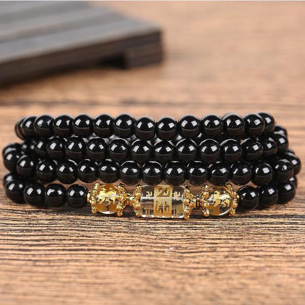 2022- YEAR of the TIGER Obsidian Chinese Horoscope Animal Wrap Bracelet