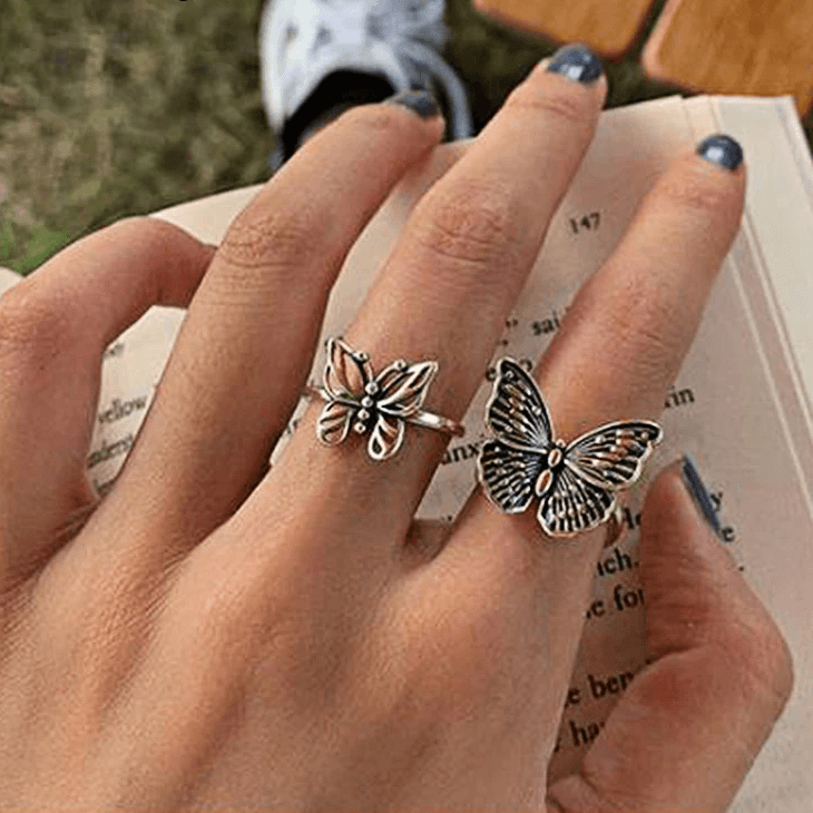 THAI SILVER Elegant Butterfly 'COURAGE' Ring/s