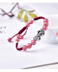 Thumbnail for Tibetan Silver, Labradorite, Moonstone &  Strawberry Quartz  STERLING PIXIU WEALTH Bracelet