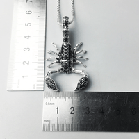 Thumbnail for Silver & Zirconia Men's Scorpion Pendant Necklace