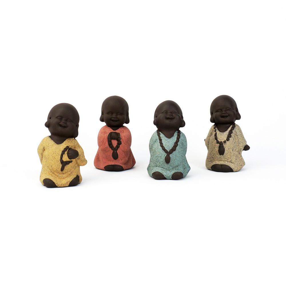 4 pc/Set of Cute Beaded Monks Tea Pet Figurines-BEST DEAL GOING!