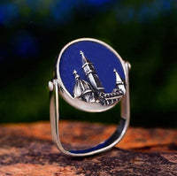 Thumbnail for Sterling Silver& Natural Blue Aventurine Stone- Florence Cathedral Ring