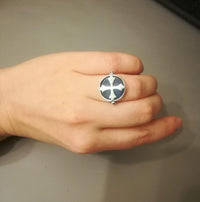 Thumbnail for Sterling Silver& Natural Blue Aventurine Stone- Florence Cathedral Ring