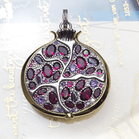 Thumbnail for Silver & Zirconia Pomegranate Symbol of Life Pendant Necklace