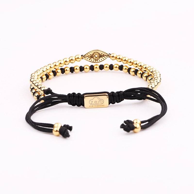 Luxury Stainless Steel & CZ Unisex EVIL EYE PROTECTION Bracelet like the Celebs-4 Metal Colors