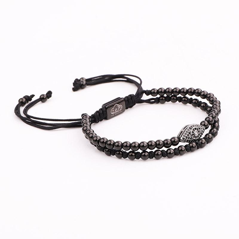 Luxury Stainless Steel & CZ Unisex EVIL EYE PROTECTION Bracelet like the Celebs-4 Metal Colors