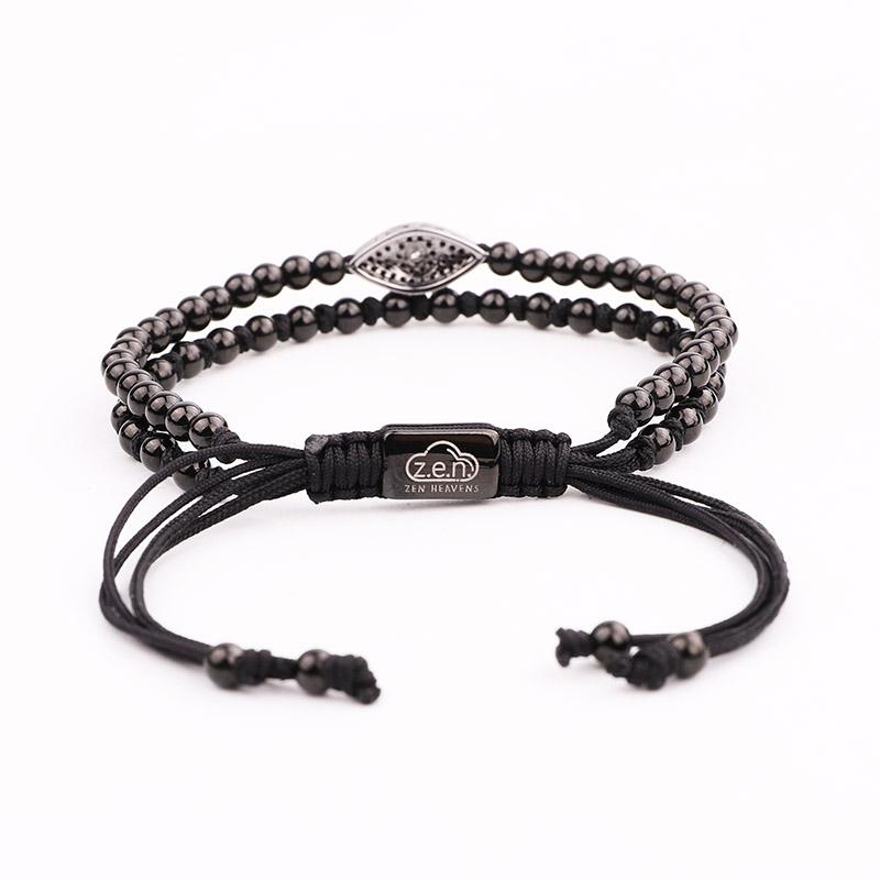 Luxury Stainless Steel & CZ Unisex EVIL EYE PROTECTION Bracelet like the Celebs-4 Metal Colors