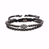 Thumbnail for Luxury Stainless Steel & CZ Unisex EVIL EYE PROTECTION Bracelet like the Celebs-4 Metal Colors