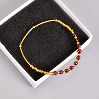 Thumbnail for Elegant 18k Gold Red Garnet Bracelet