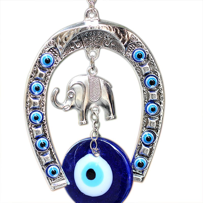 Evil Eye Horseshoe Elephant Charm