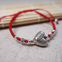 Thumbnail for Sterling Silver LOVING HEART Fish Red  Rope Bracelet