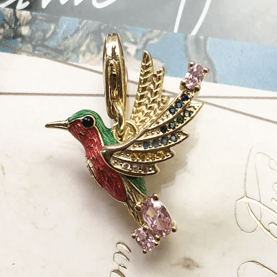 Silver & Zirconia Rainbow Hummingbird 'GUIDANCE' Charm