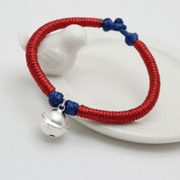 Thumbnail for Sterling Silver Mother & Child 'BONDING BELL' Red Rope & Navy Bracelet