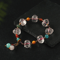 Thumbnail for Rose Quartz Pig Bracelet with Natural Stone Accents