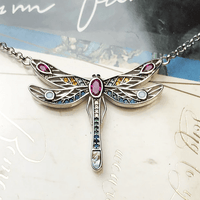 Thumbnail for Silver & Zirconia Dragonfly 'CREATIVITY' Necklace