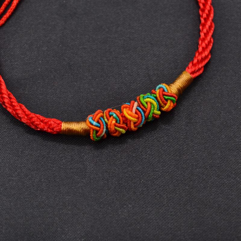 Hand woven Red Rope & Pineapple Knot Good Luck Bracelet