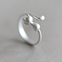 Thumbnail for THAI SILVER Adorable Cat Ring