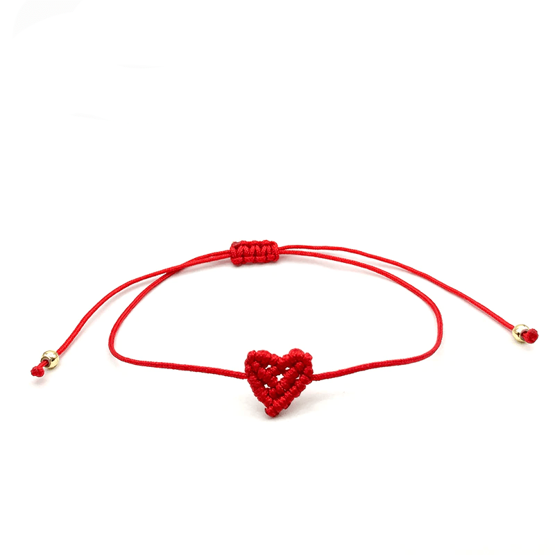 Hand Woven Couples 'DEVOTION' Heart Rope Bracelet