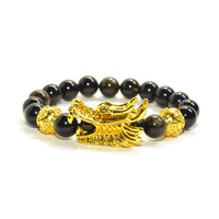 Thumbnail for Feng Shui Dragon Gold Obsidian Wealth Bracelet