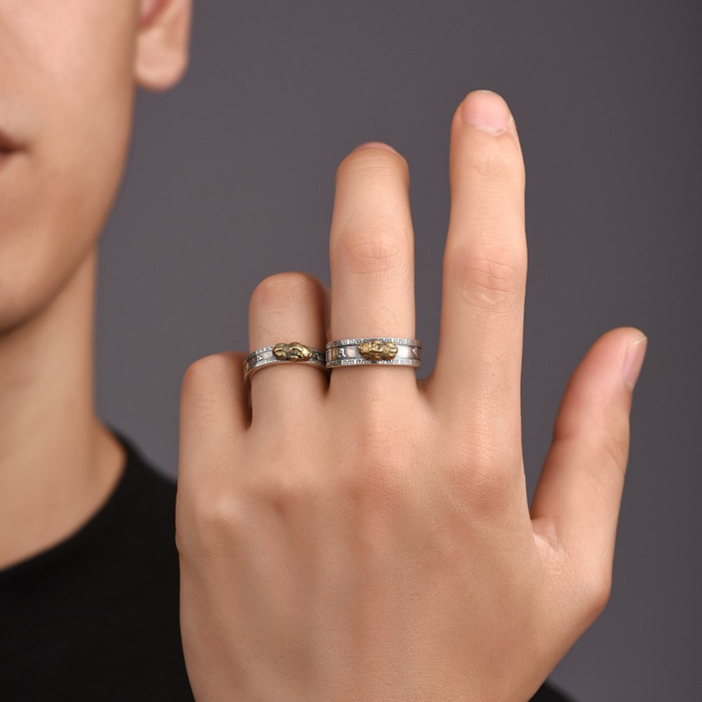 Feng Shui Pixiu Mantra Couple Ring