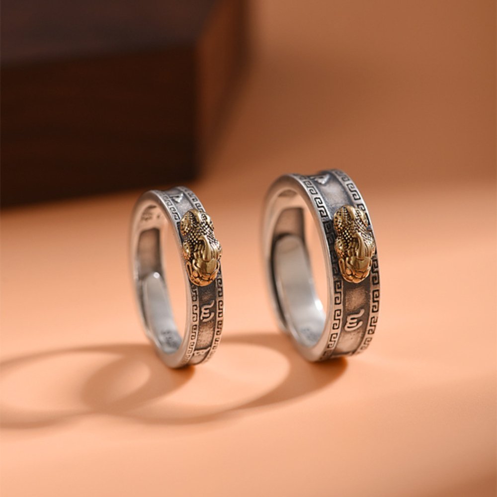 Feng Shui Pixiu Mantra Couple Ring