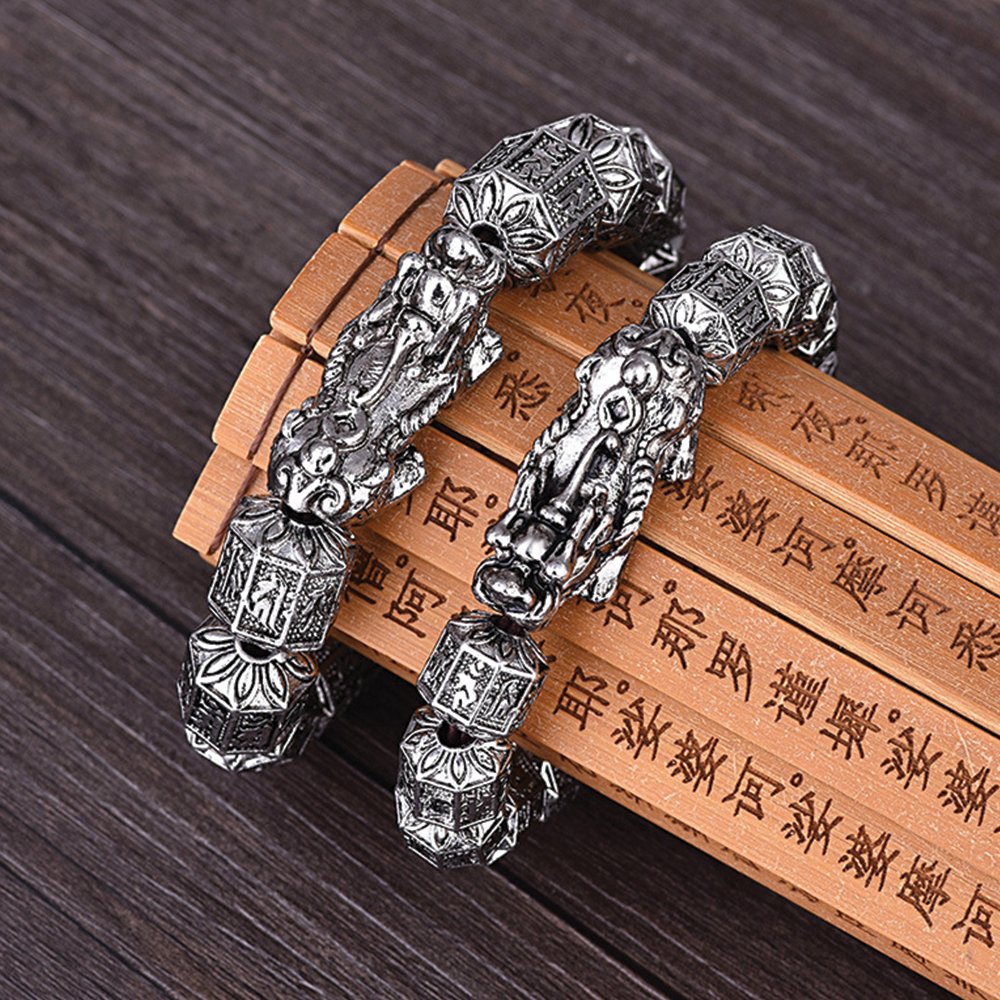 Feng Shui Pixiu Sanskrit Mantra Zodiac Bracelet