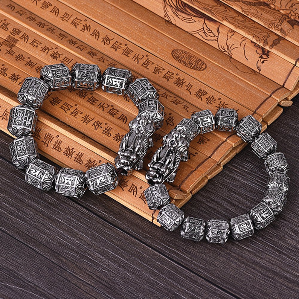 Feng Shui Pixiu Sanskrit Mantra Zodiac Bracelet