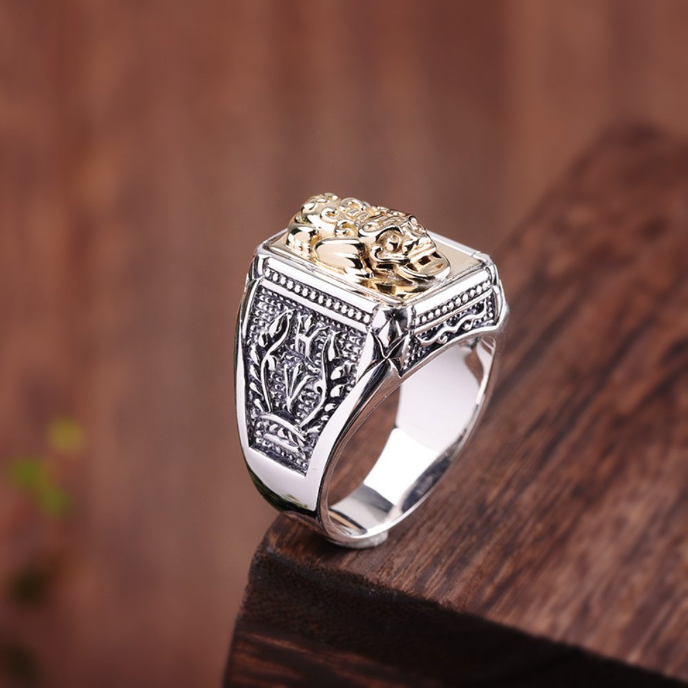 Feng Shui Pixiu Silver Ring