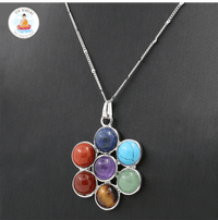 Thumbnail for 7 Chakra Natural Stone Flower Pendant Necklace ** With FREE Matching RING while stocks last!