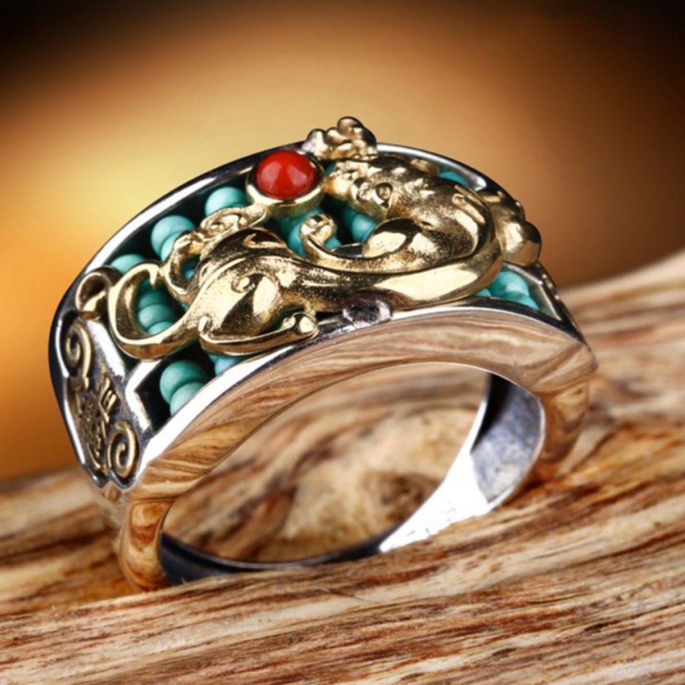 Fortune Pixiu Abacus Ring