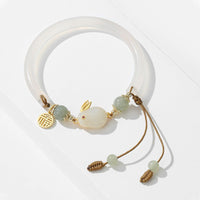 Thumbnail for Fortune Rabbit White Chalcedony Bracelet