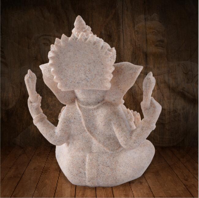 Hand Chiseled Lord Ganesha Sandstone Statue