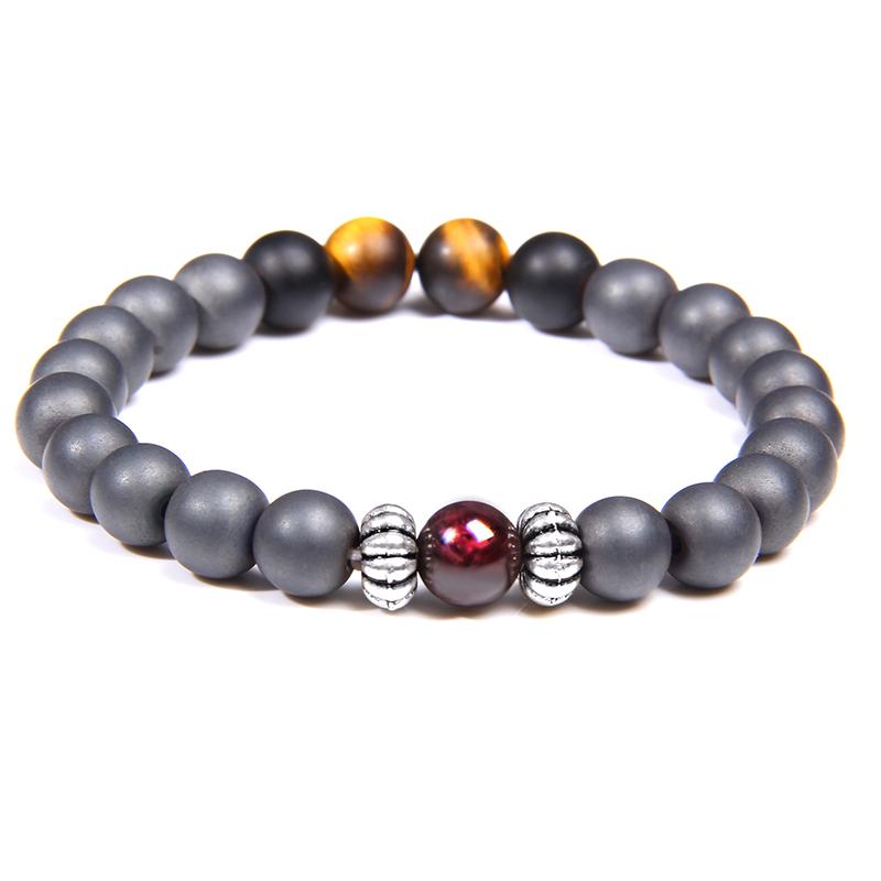 Natural Garnet Stone & Eternal Knot/Lotus SINCERITY Bracelet