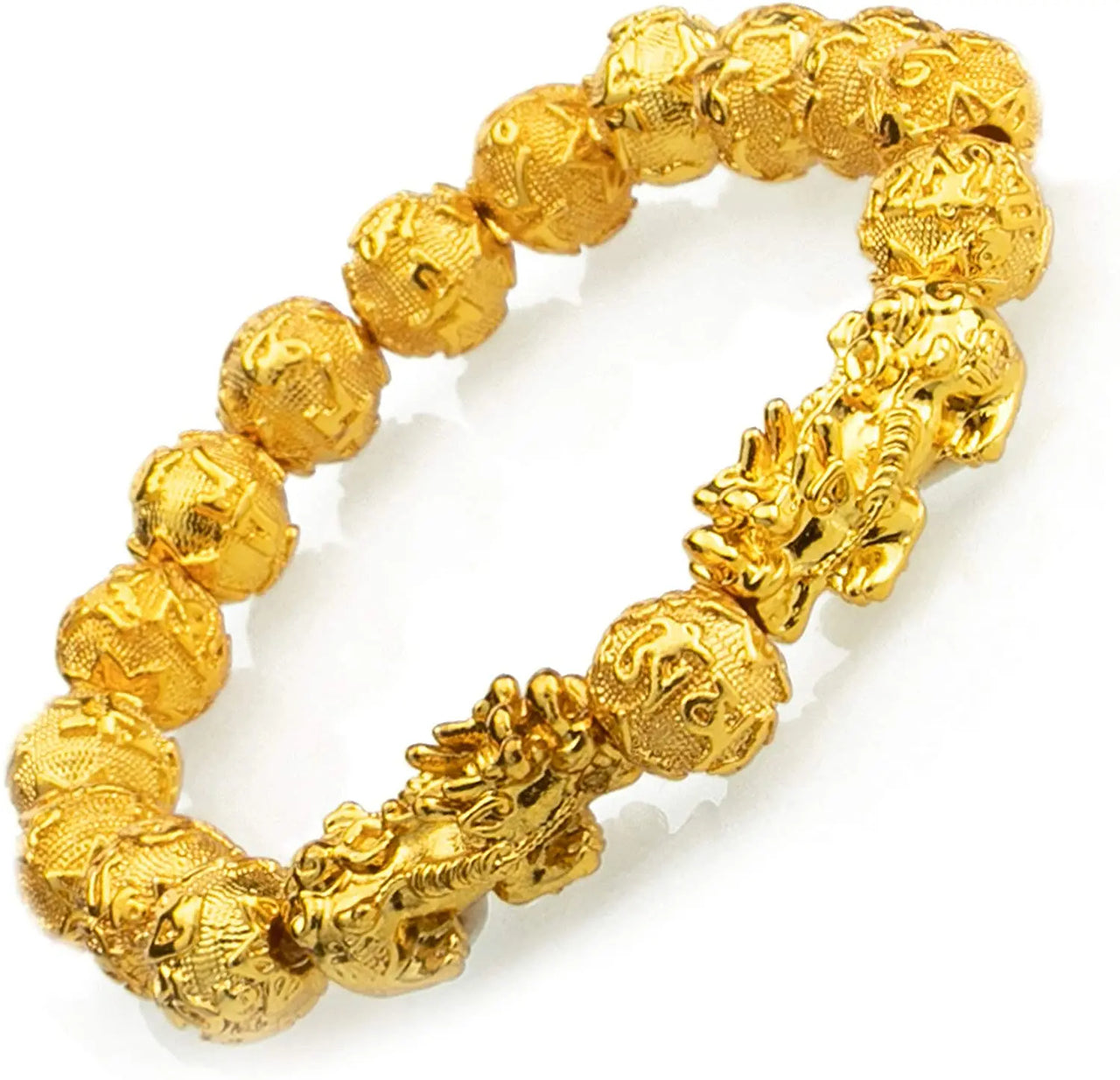 Gold Pixiu Wealth Mantra Bracelet