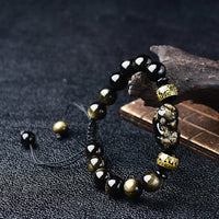 Thumbnail for Golden Sheen Obsidian Wealth Pixiu Bracelet