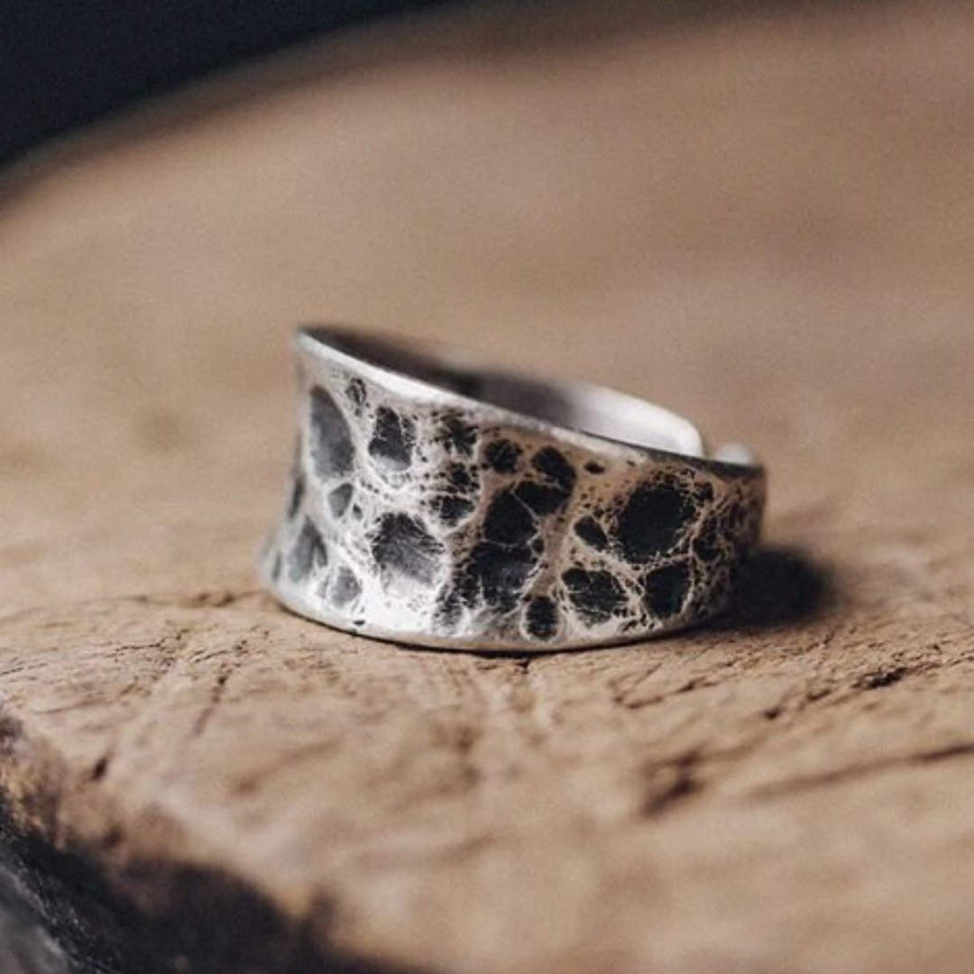 Hammered Minimalist Silver Ring