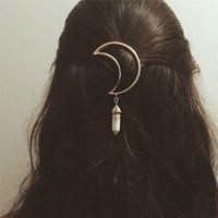 Thumbnail for Vintage Moon Natural Hexagon Stone Hair Clip