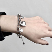 Thumbnail for Titanium Steel 'BIG HEARTS' 2 Strand Bracelet