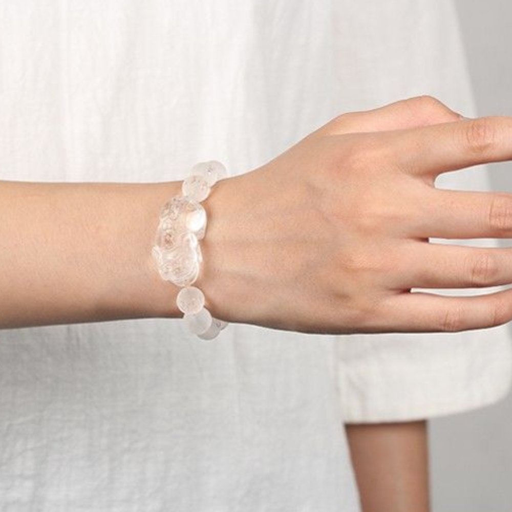 Himalayan White Crystal Pixiu Bracelet